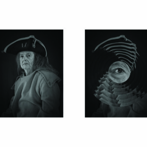 Man in military uniform before and after photo retouching. Photo before and after an edit.