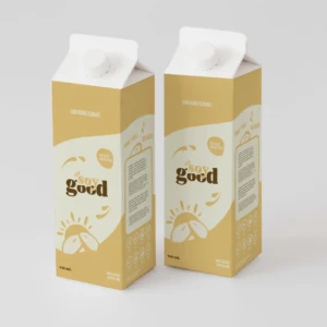 Sunny Soy Milk Brand. Soy Good is a soy milk made up brand.